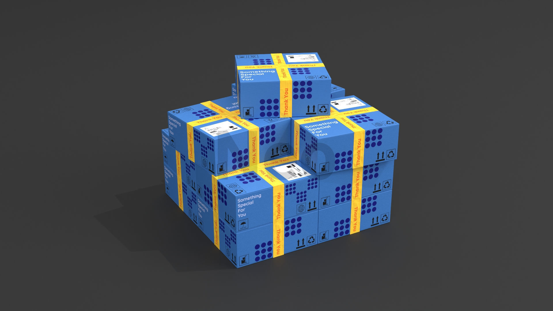 Cardboard Boxes Collection Low-poly 3D model_37