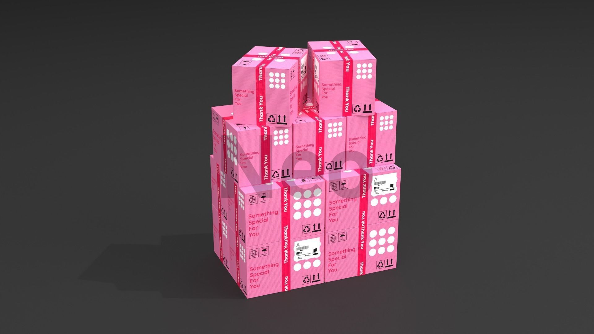Cardboard Boxes Collection Low-poly 3D model_8