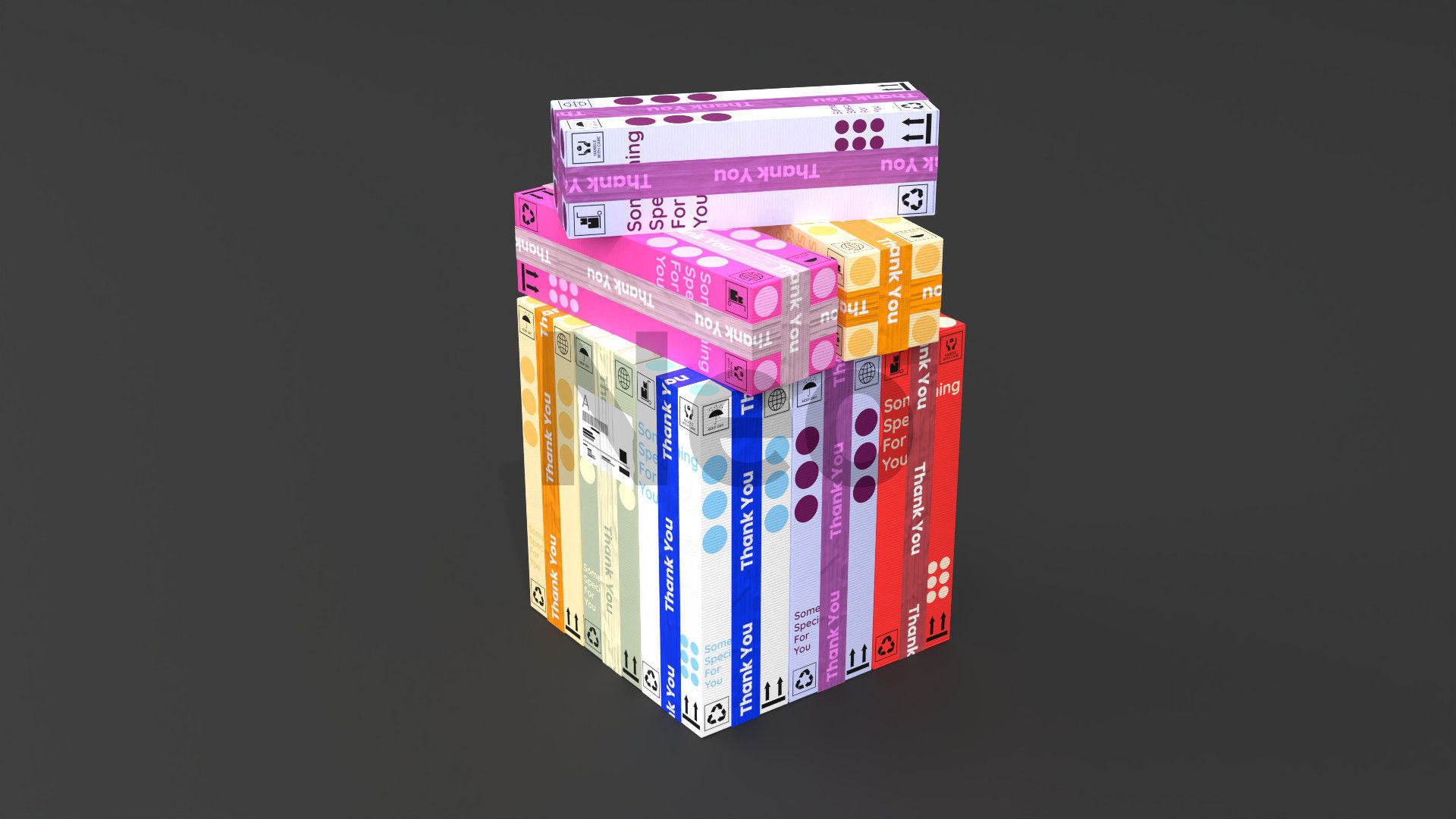 Cardboard Boxes Collection Low-poly 3D model_18
