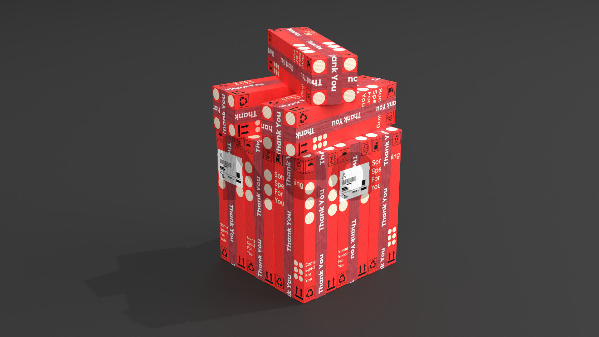 Cardboard Boxes Collection Low-poly 3D model_25