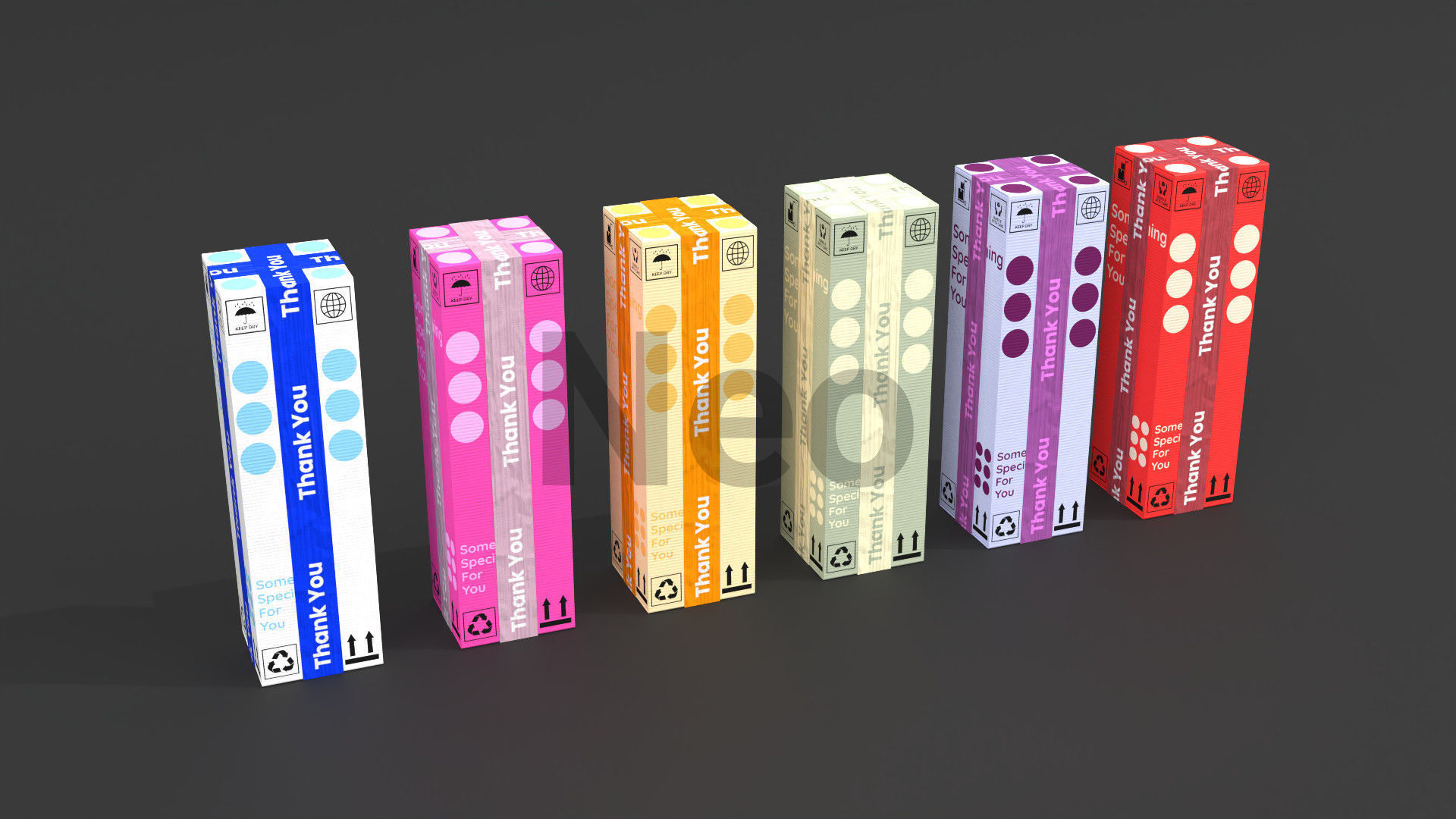 Cardboard Boxes Collection Low-poly 3D model_17