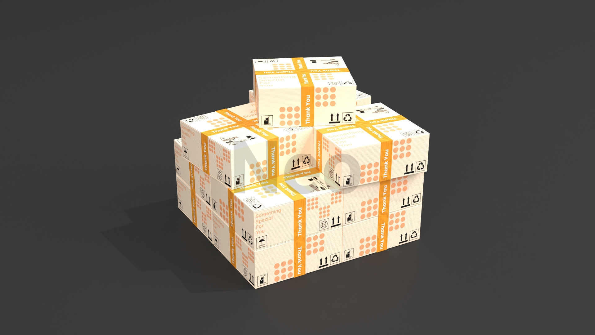 Cardboard Boxes Collection Low-poly 3D model_35