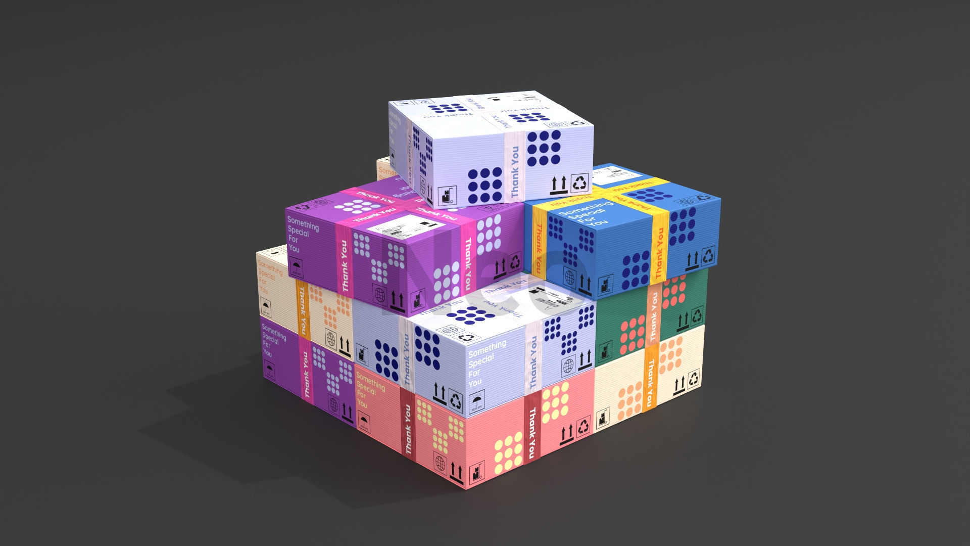 Cardboard Boxes Collection Low-poly 3D model_33