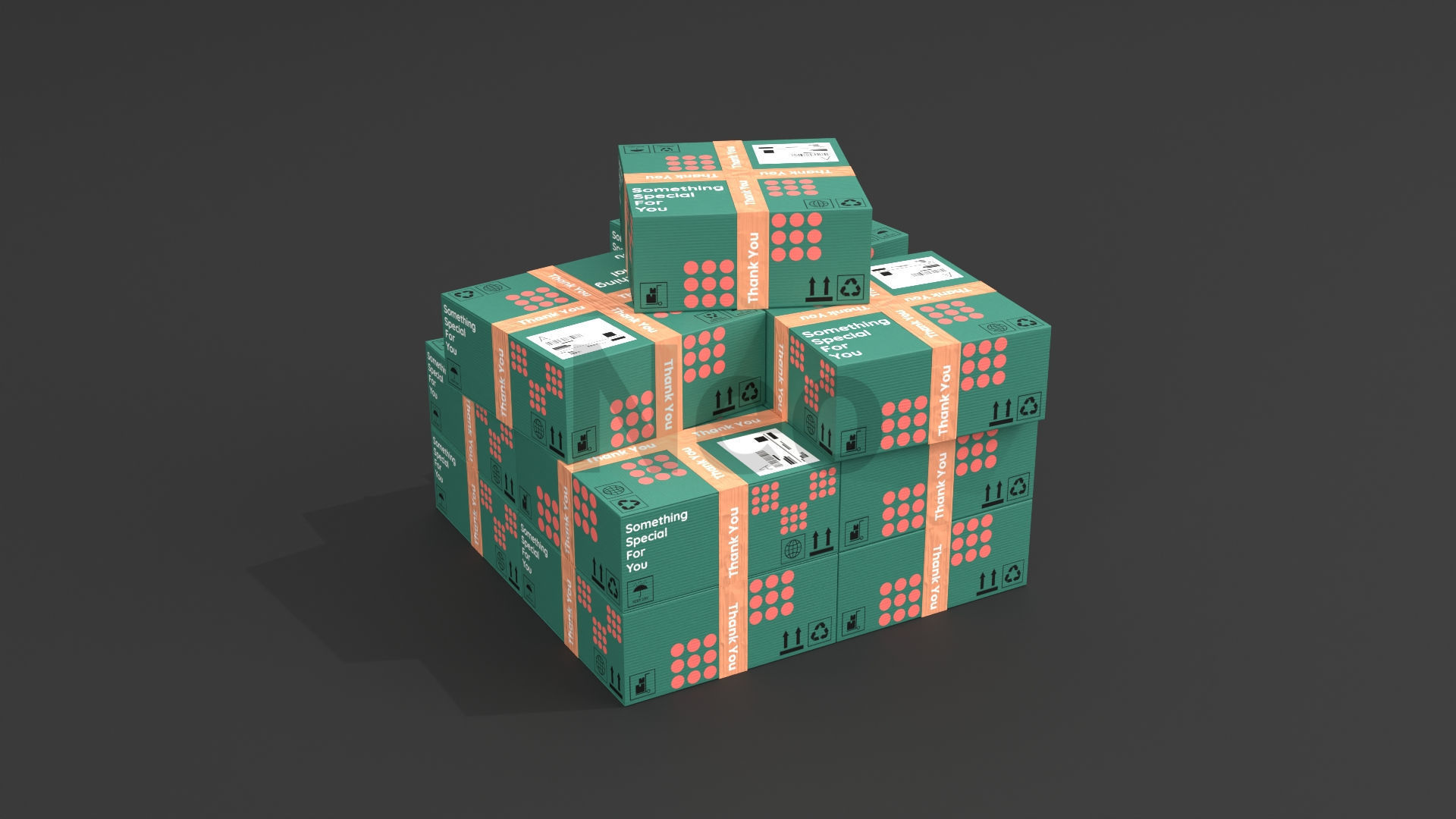 Cardboard Boxes Collection Low-poly 3D model_39