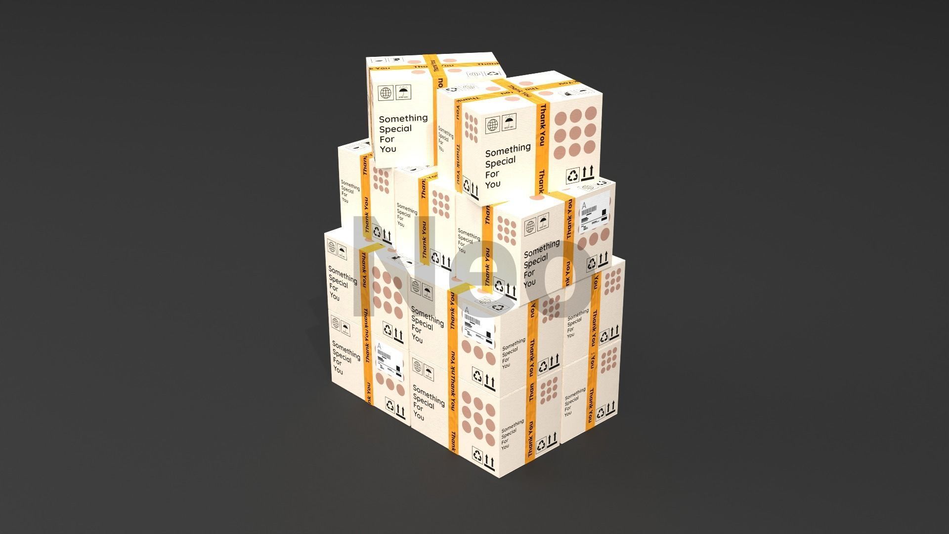 Cardboard Boxes Collection Low-poly 3D model_6