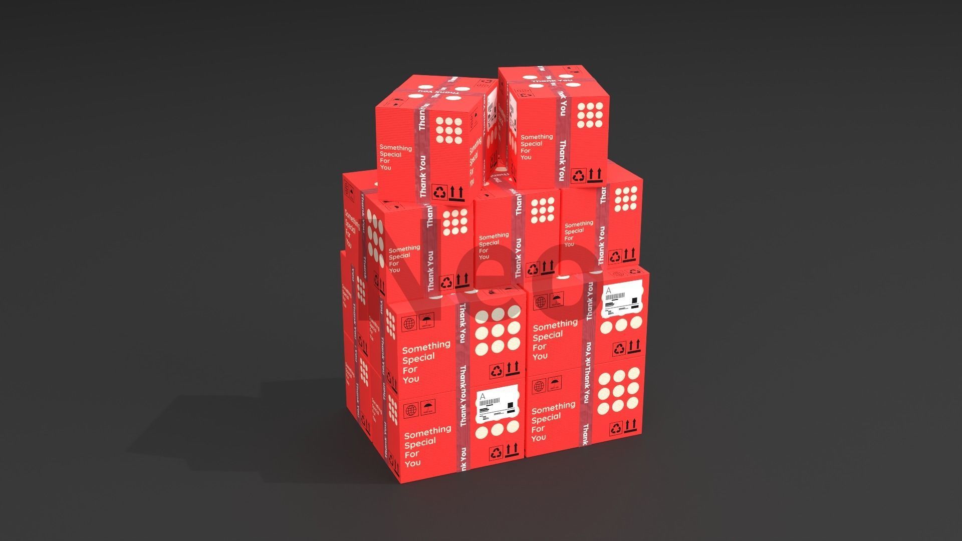 Cardboard Boxes Collection Low-poly 3D model_11