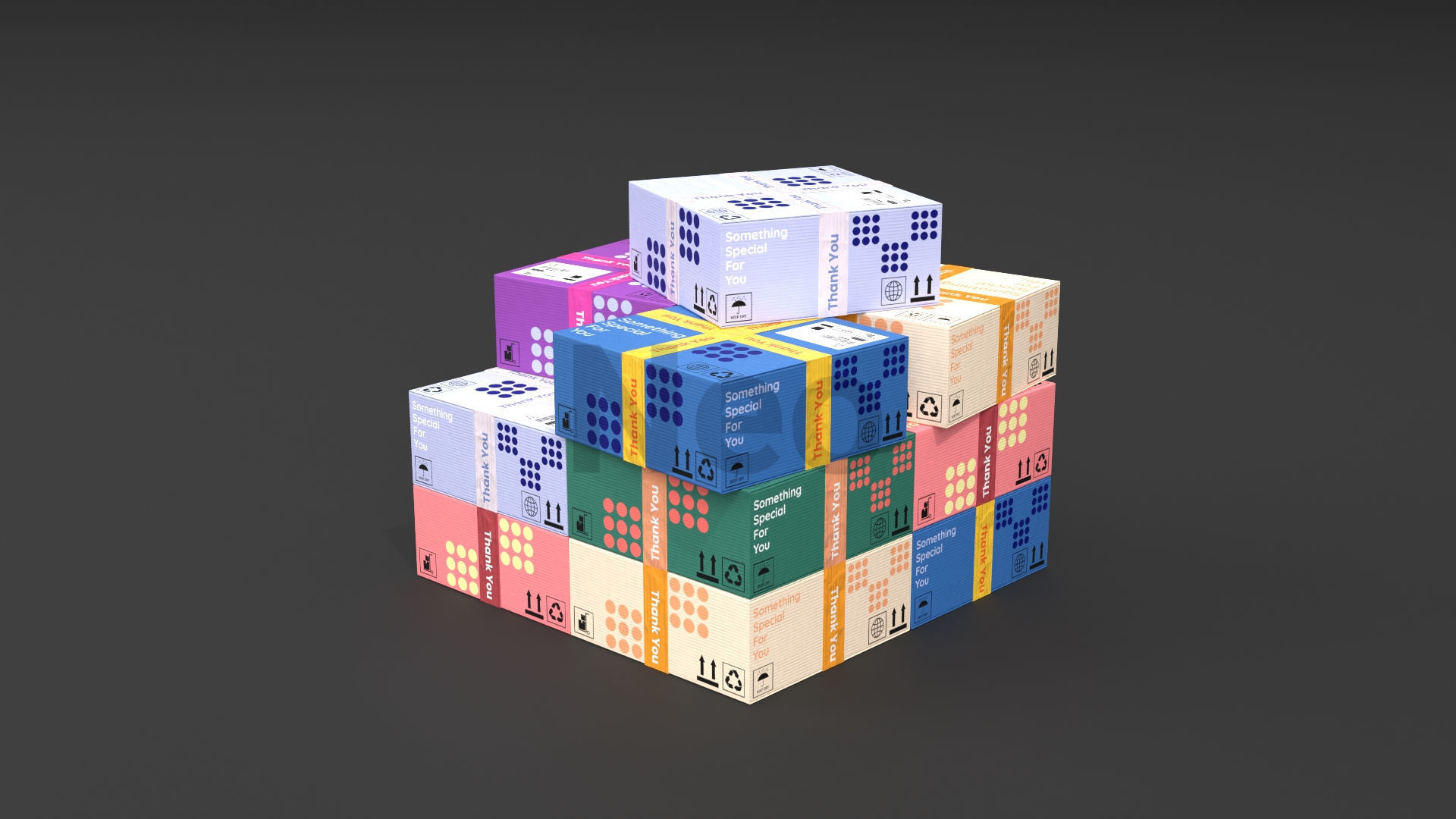 Cardboard Boxes Collection Low-poly 3D model_32