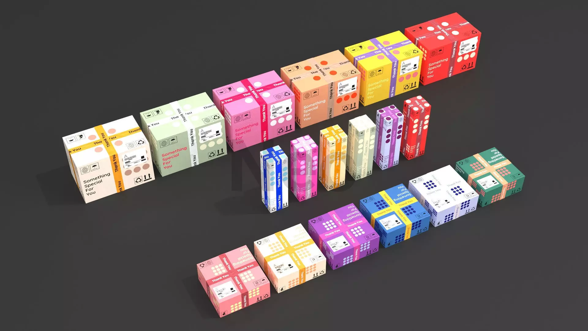 Cardboard Boxes Collection Low-poly 3D model_0