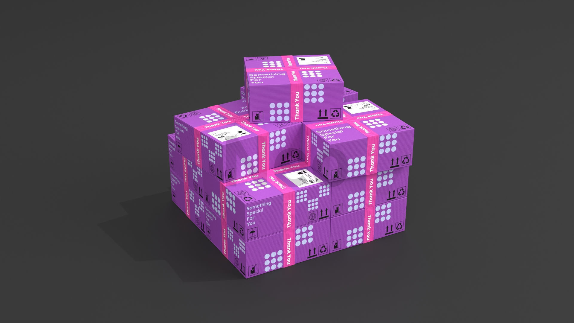 Cardboard Boxes Collection Low-poly 3D model_36