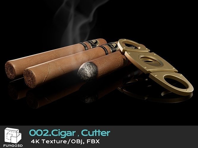 002 - Cigars  Cigar cutter 3D model