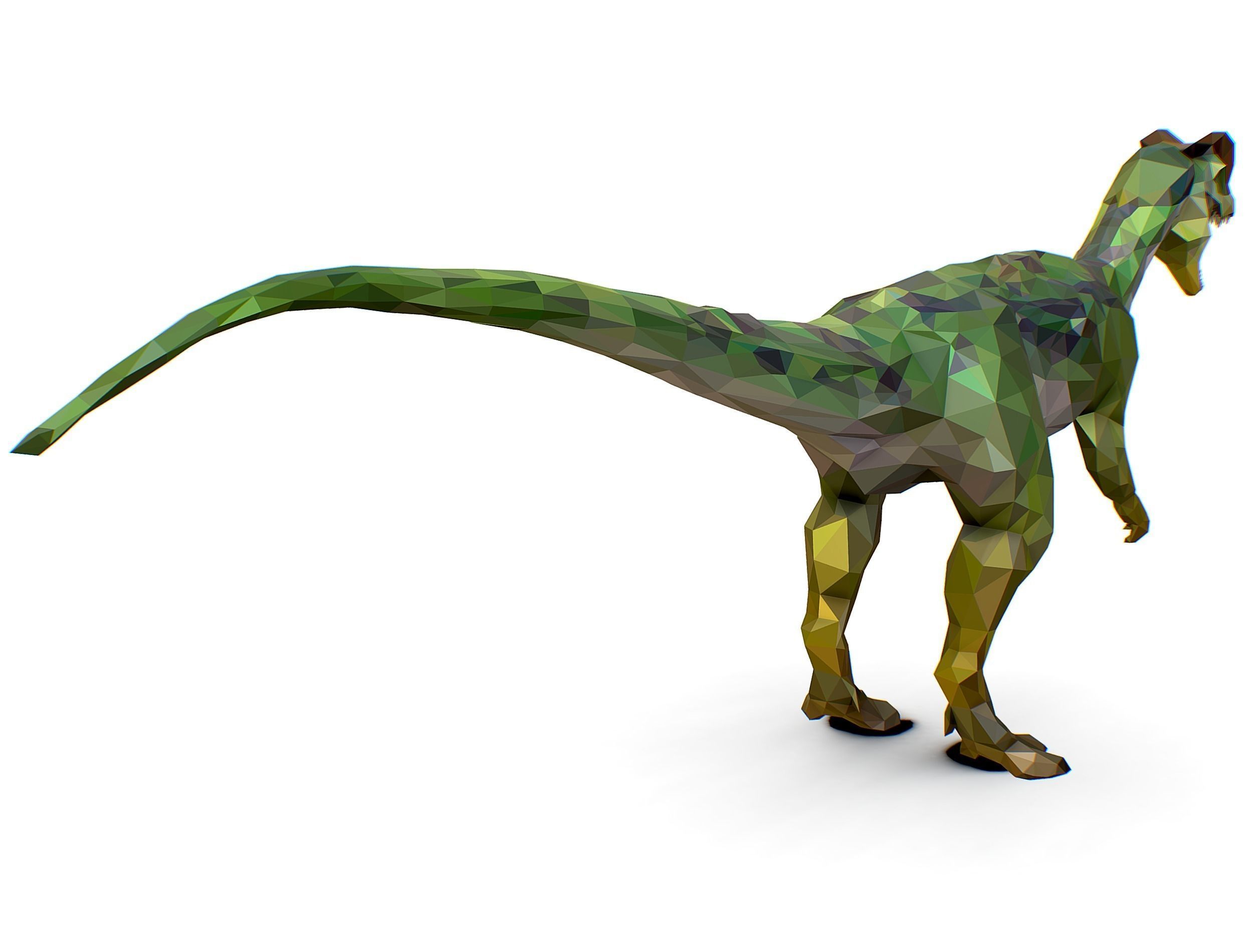 Dinosaur Dilo Green Lowpoly Art Style Animal Low-poly 3D model Low-poly 3D model_12
