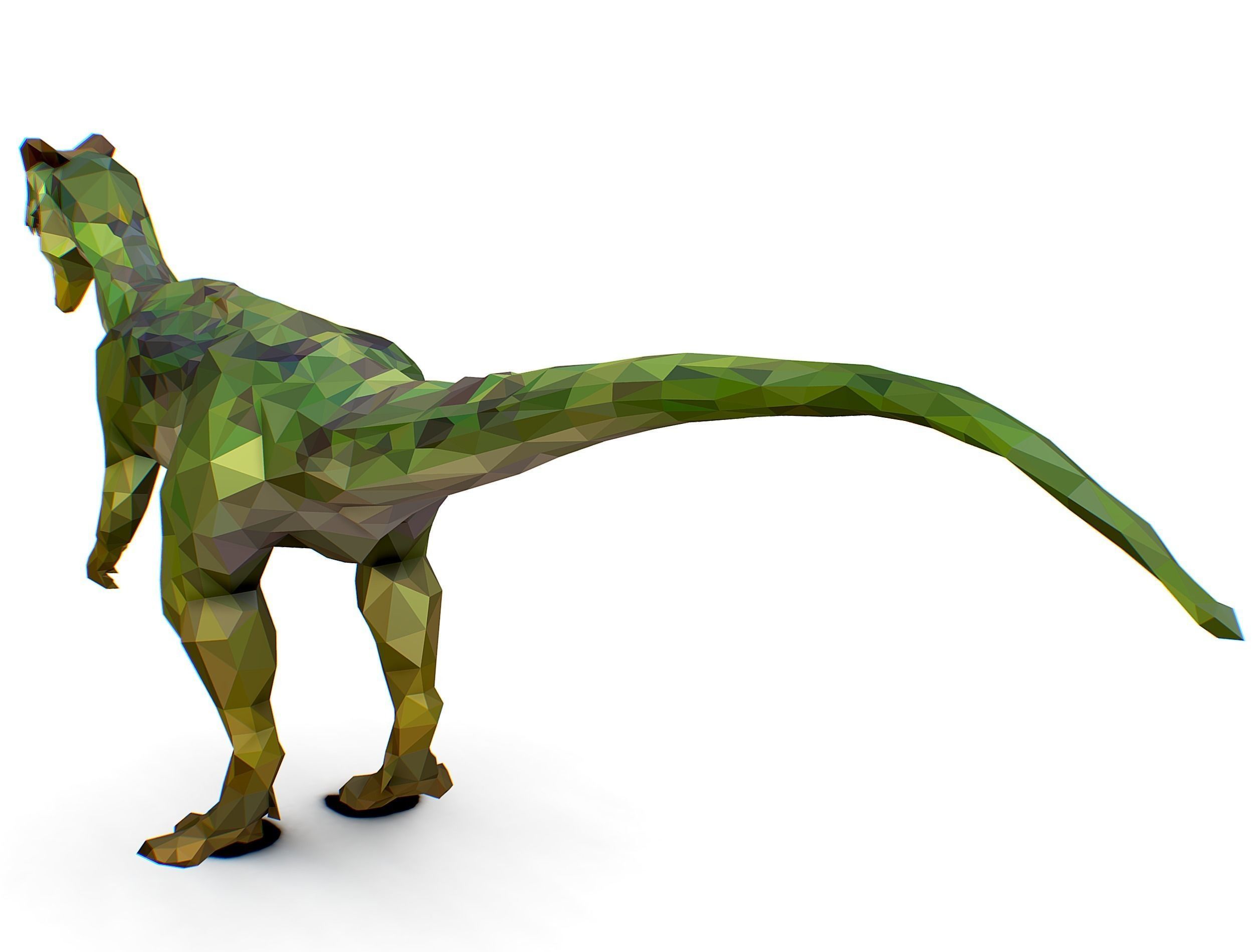 Dinosaur Dilo Green Lowpoly Art Style Animal Low-poly 3D model Low-poly 3D model_17