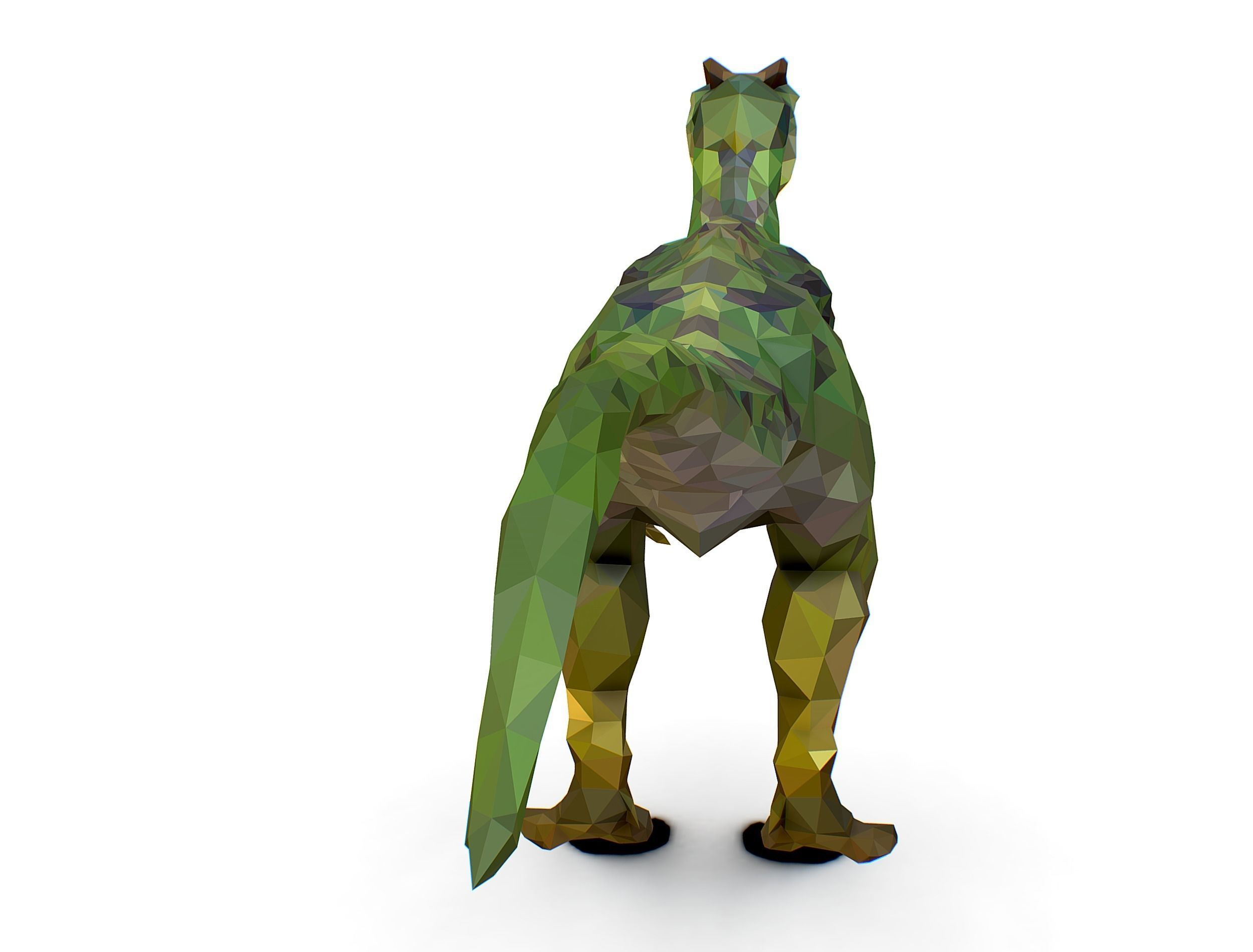 Dinosaur Dilo Green Lowpoly Art Style Animal Low-poly 3D model Low-poly 3D model_14