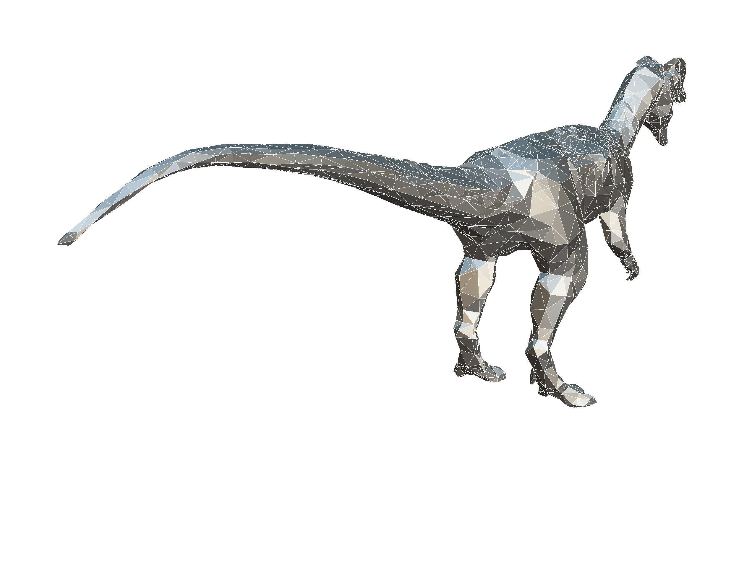 Dinosaur Dilo Green Lowpoly Art Style Animal Low-poly 3D model Low-poly 3D model_33