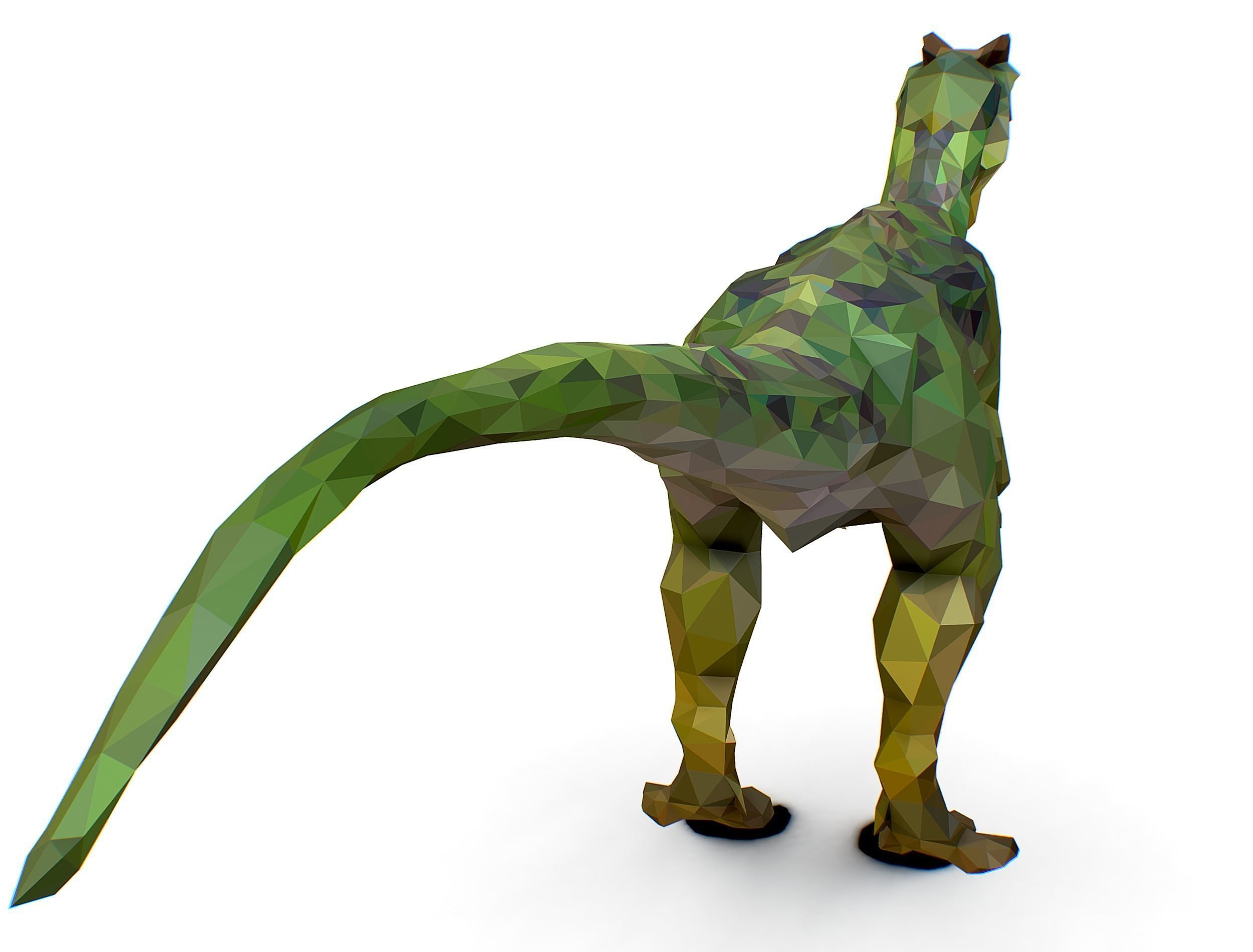 Dinosaur Dilo Green Lowpoly Art Style Animal Low-poly 3D model Low-poly 3D model_13