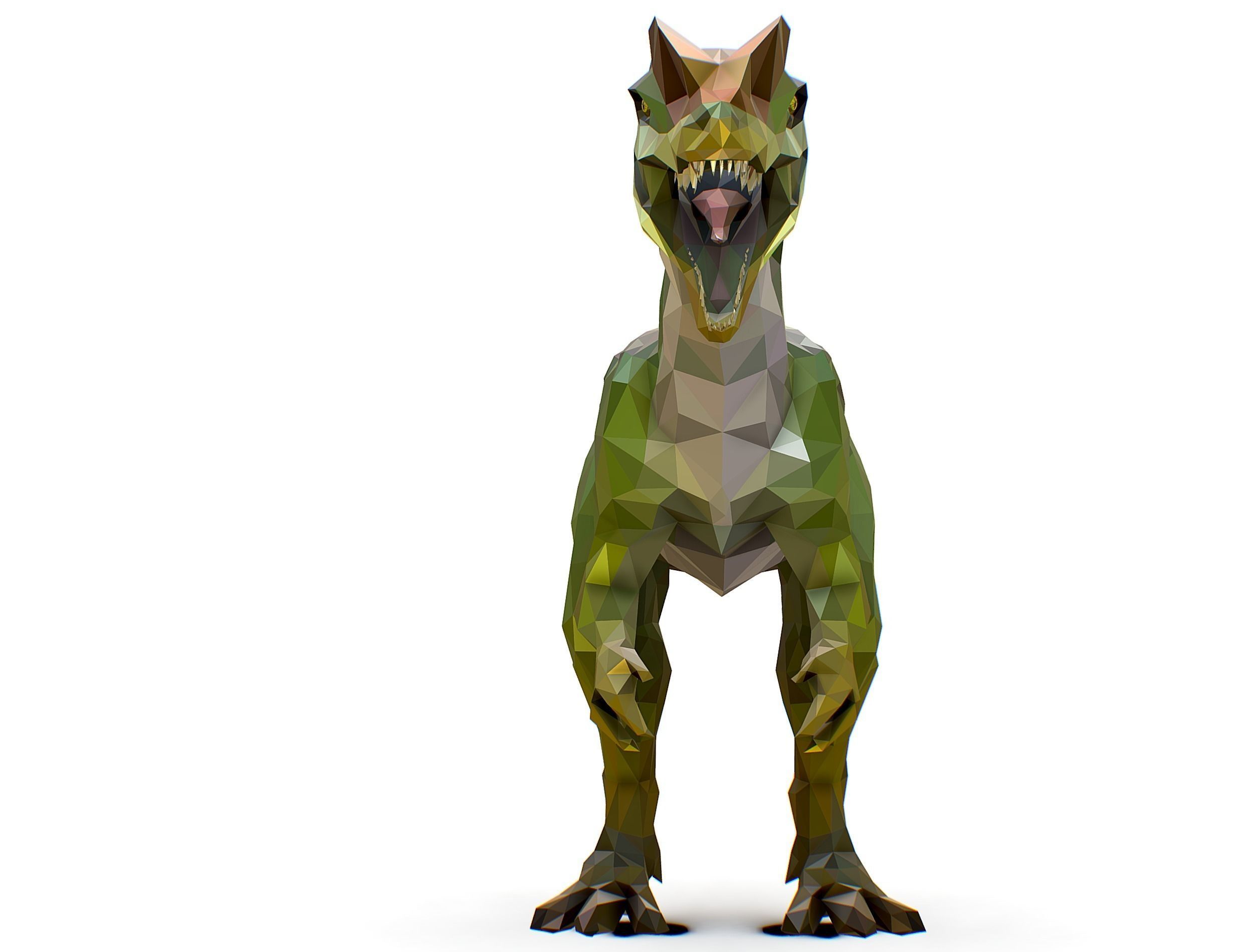 Dinosaur Dilo Green Lowpoly Art Style Animal Low-poly 3D model Low-poly 3D model_23