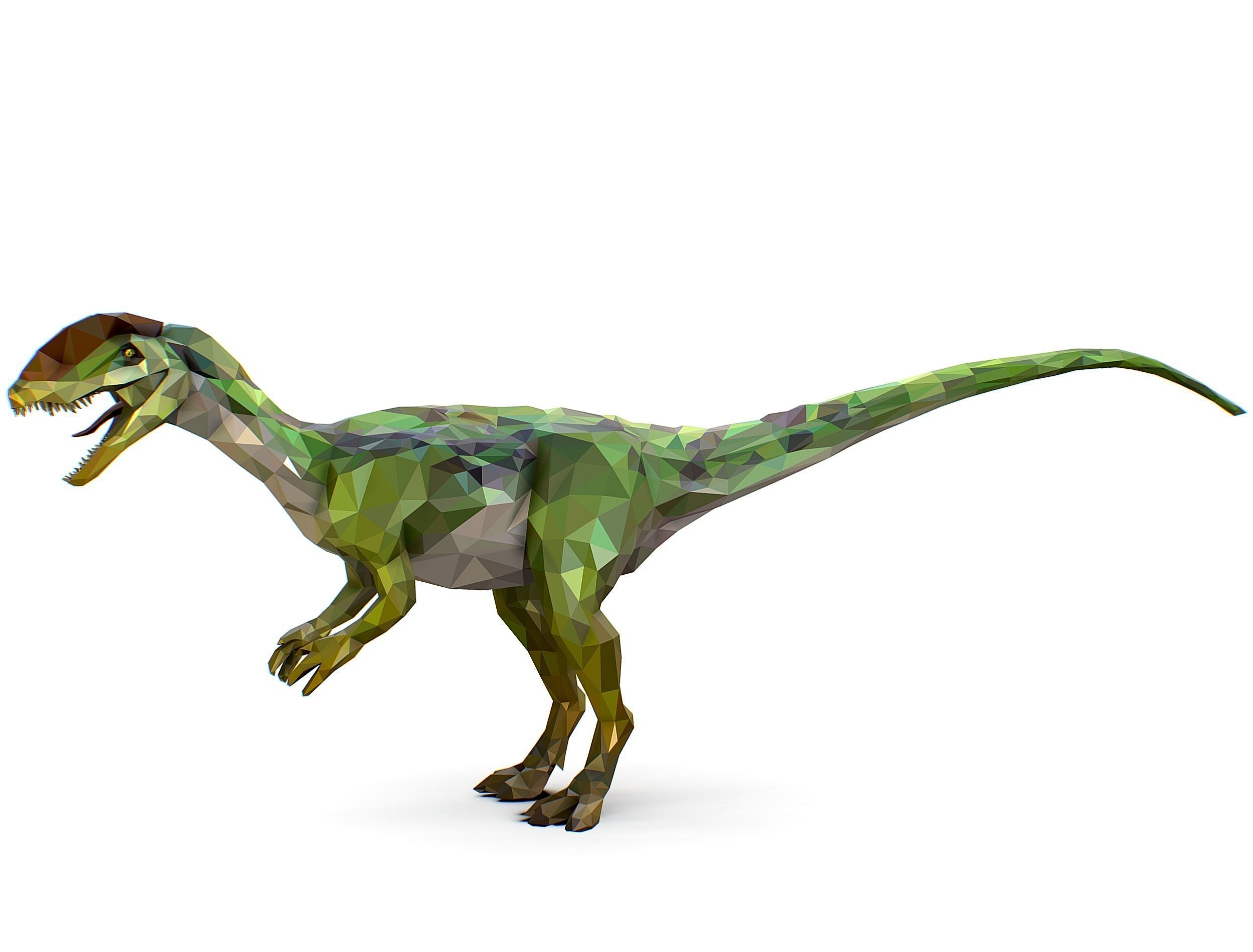 Dinosaur Dilo Green Lowpoly Art Style Animal Low-poly 3D model Low-poly 3D model_20
