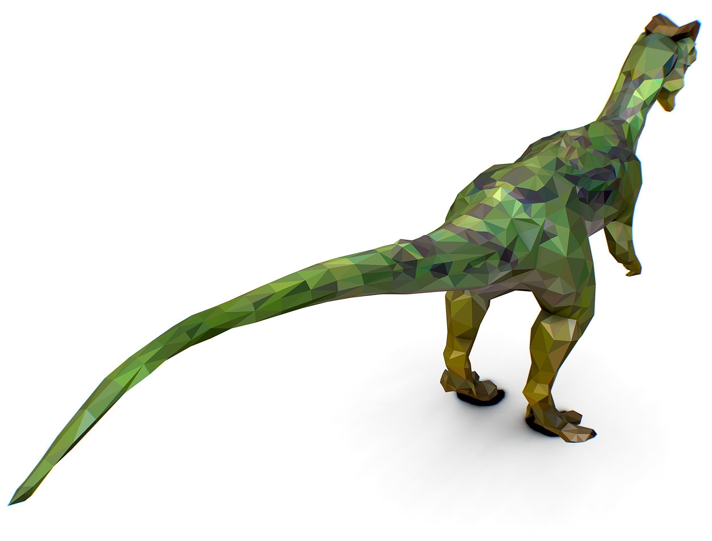Dinosaur Dilo Green Lowpoly Art Style Animal Low-poly 3D model Low-poly 3D model_28
