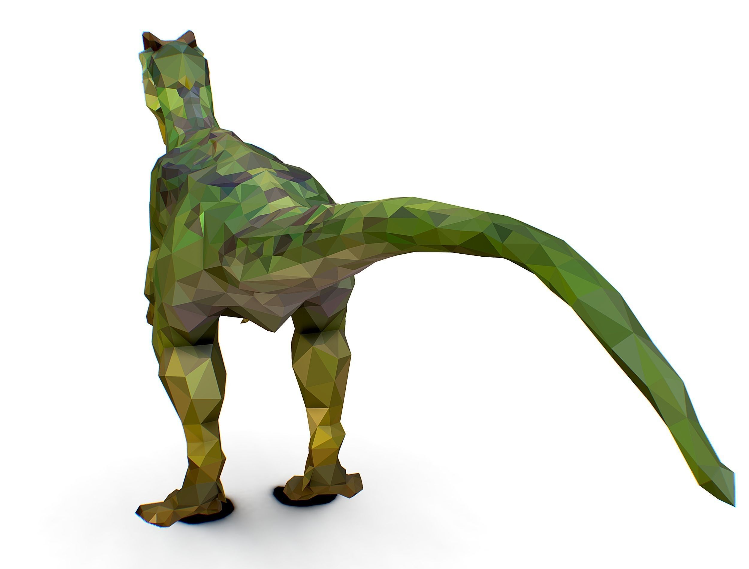 Dinosaur Dilo Green Lowpoly Art Style Animal Low-poly 3D model Low-poly 3D model_16