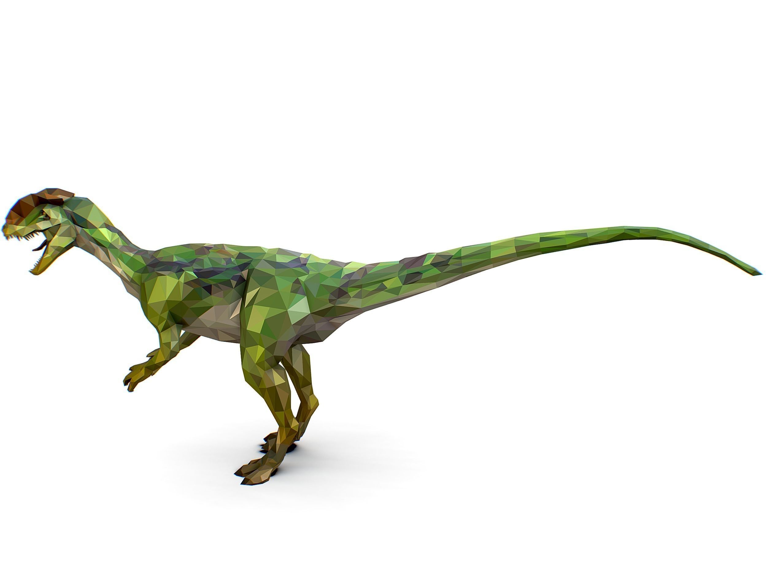 Dinosaur Dilo Green Lowpoly Art Style Animal Low-poly 3D model Low-poly 3D model_19