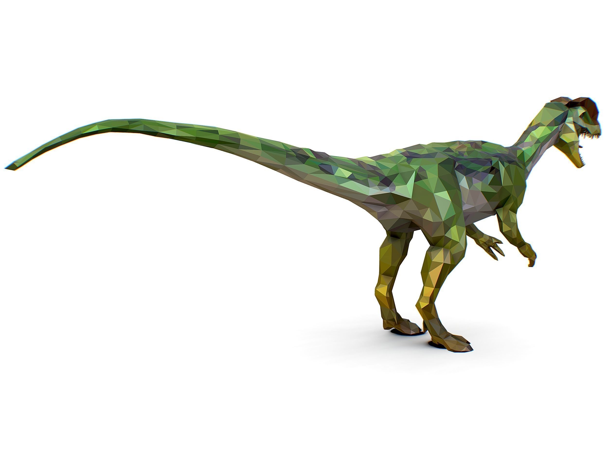 Dinosaur Dilo Green Lowpoly Art Style Animal Low-poly 3D model Low-poly 3D model_11