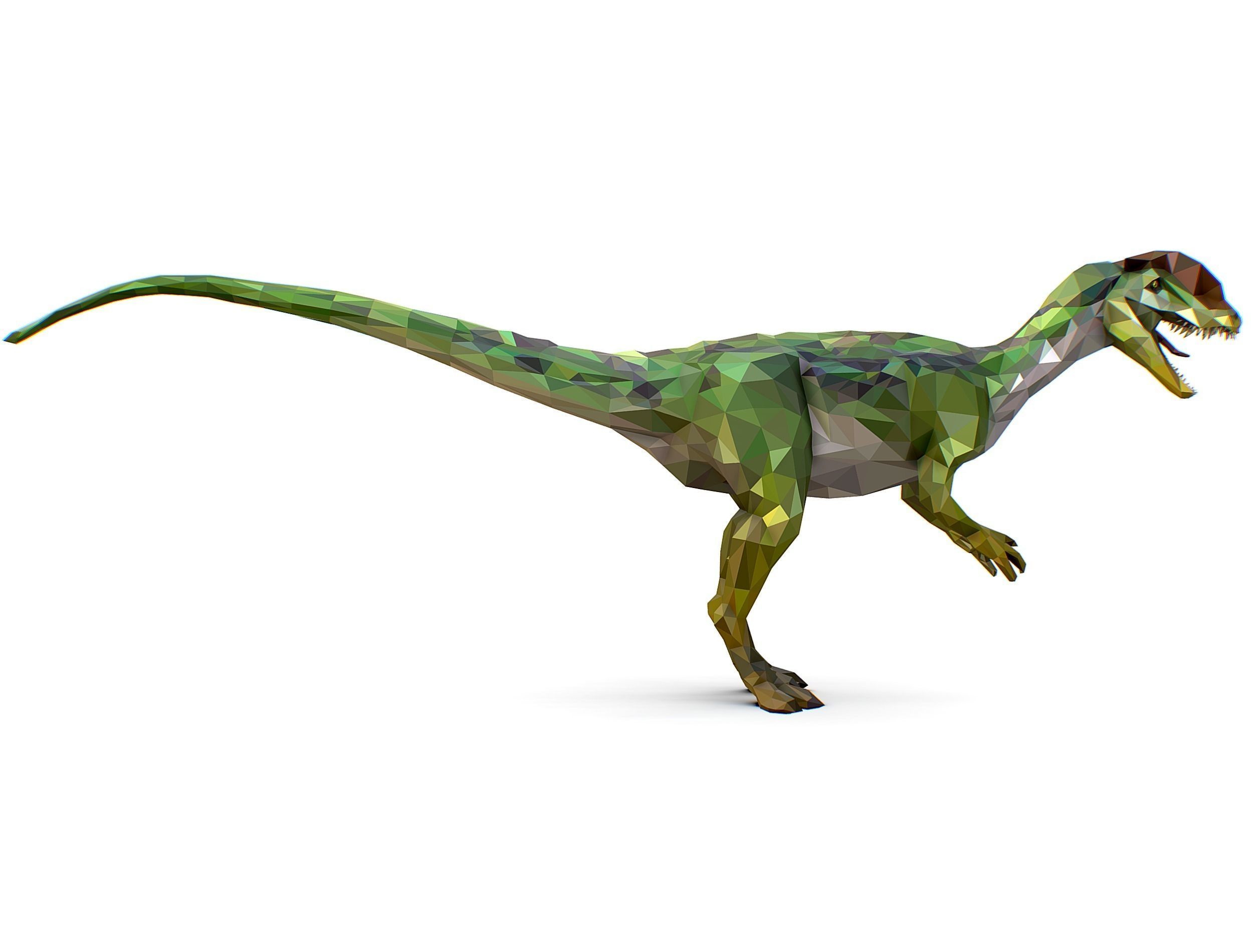 Dinosaur Dilo Green Lowpoly Art Style Animal Low-poly 3D model Low-poly 3D model_9