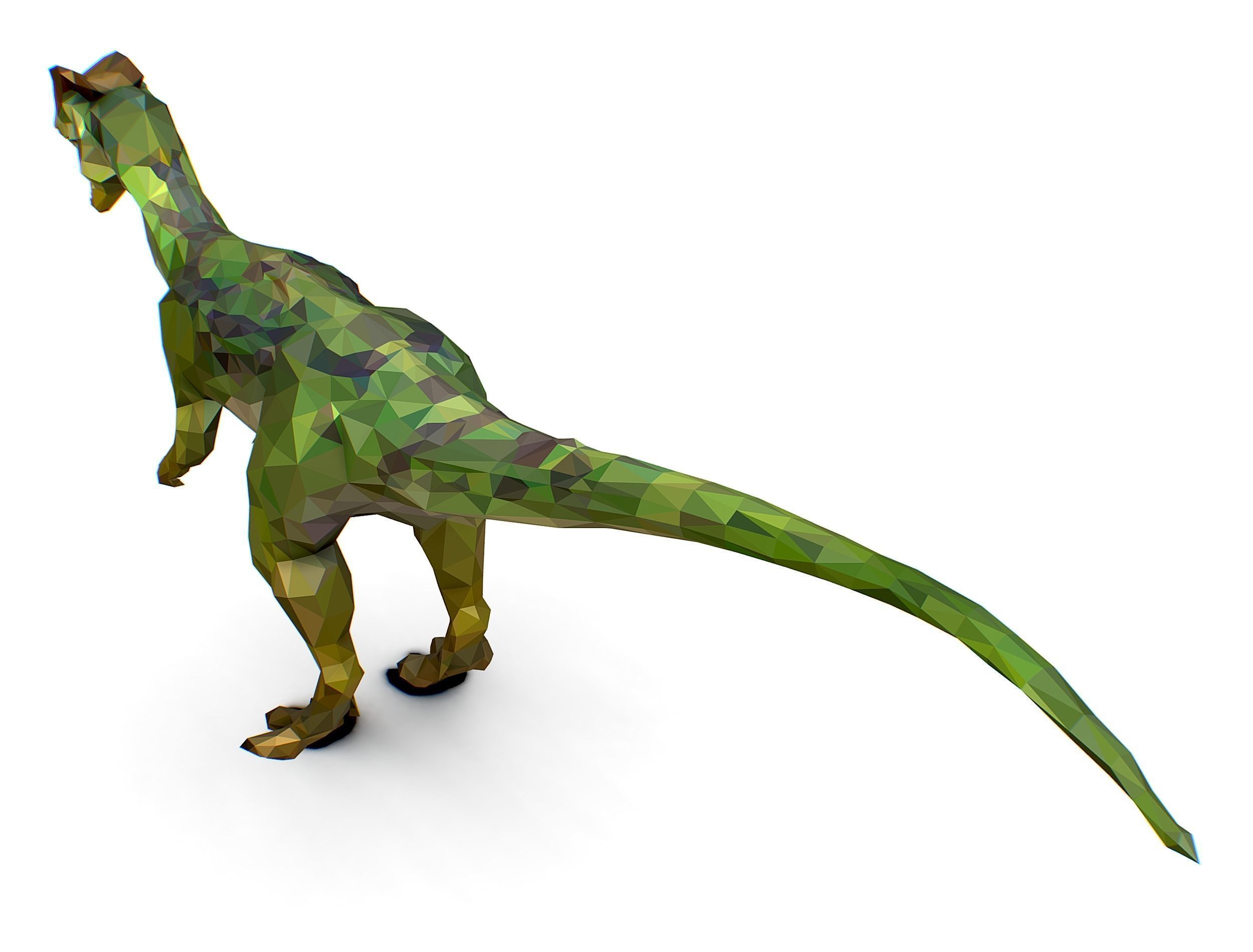 Dinosaur Dilo Green Lowpoly Art Style Animal Low-poly 3D model Low-poly 3D model_29