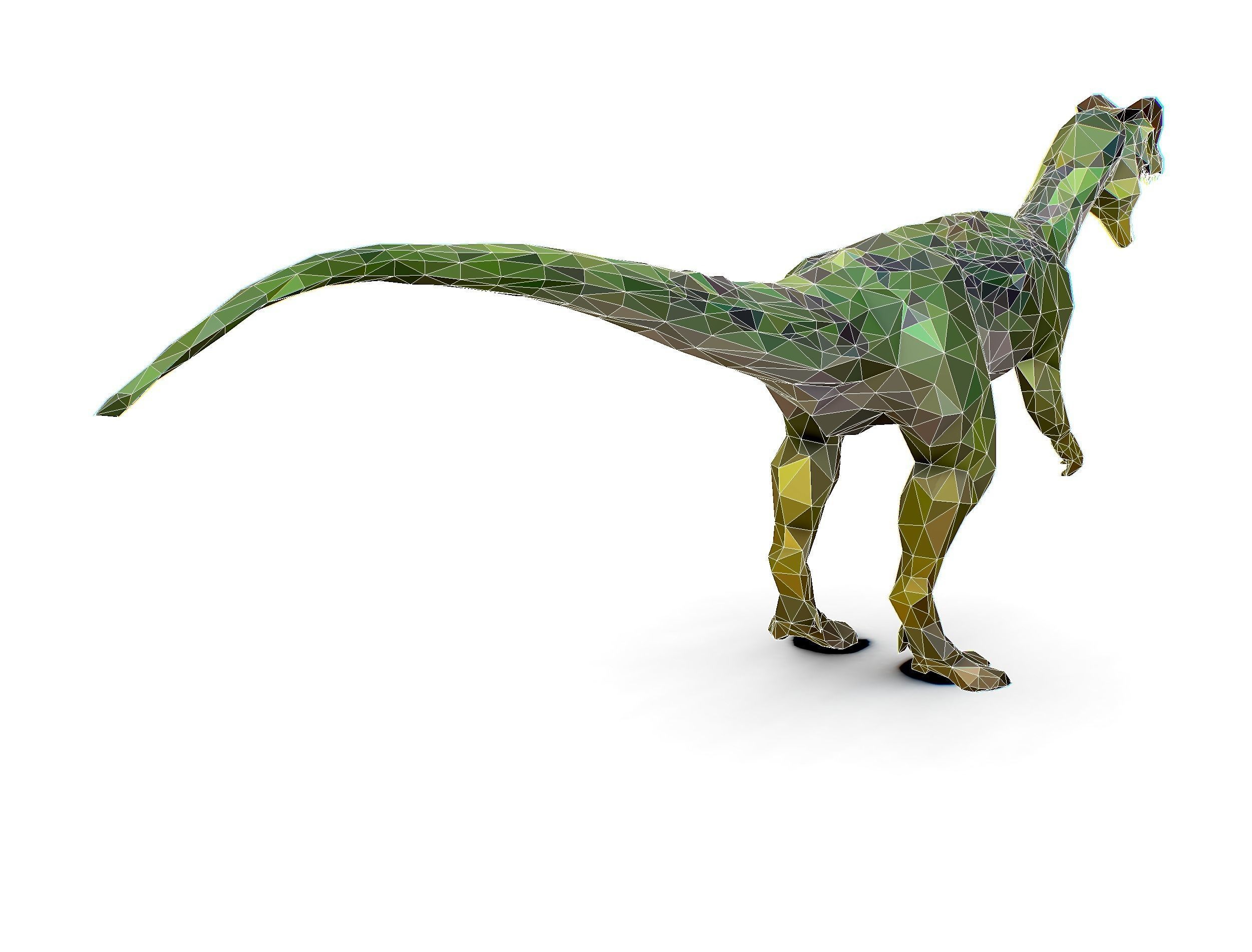 Dinosaur Dilo Green Lowpoly Art Style Animal Low-poly 3D model Low-poly 3D model_32