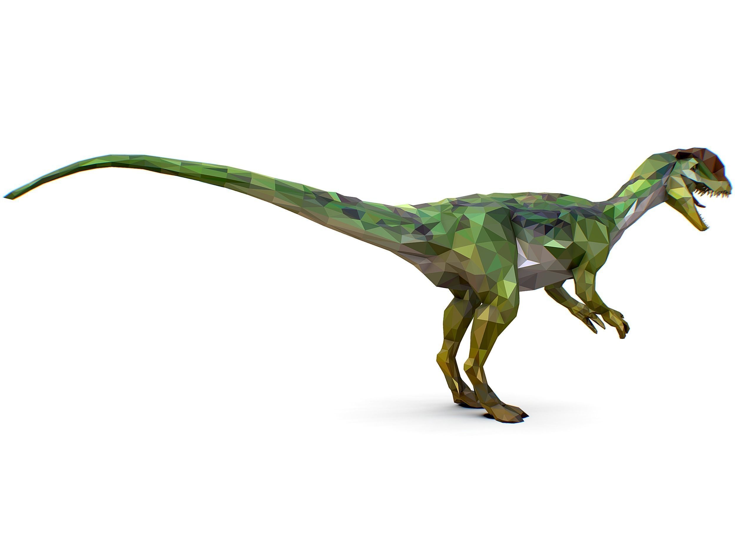 Dinosaur Dilo Green Lowpoly Art Style Animal Low-poly 3D model Low-poly 3D model_10
