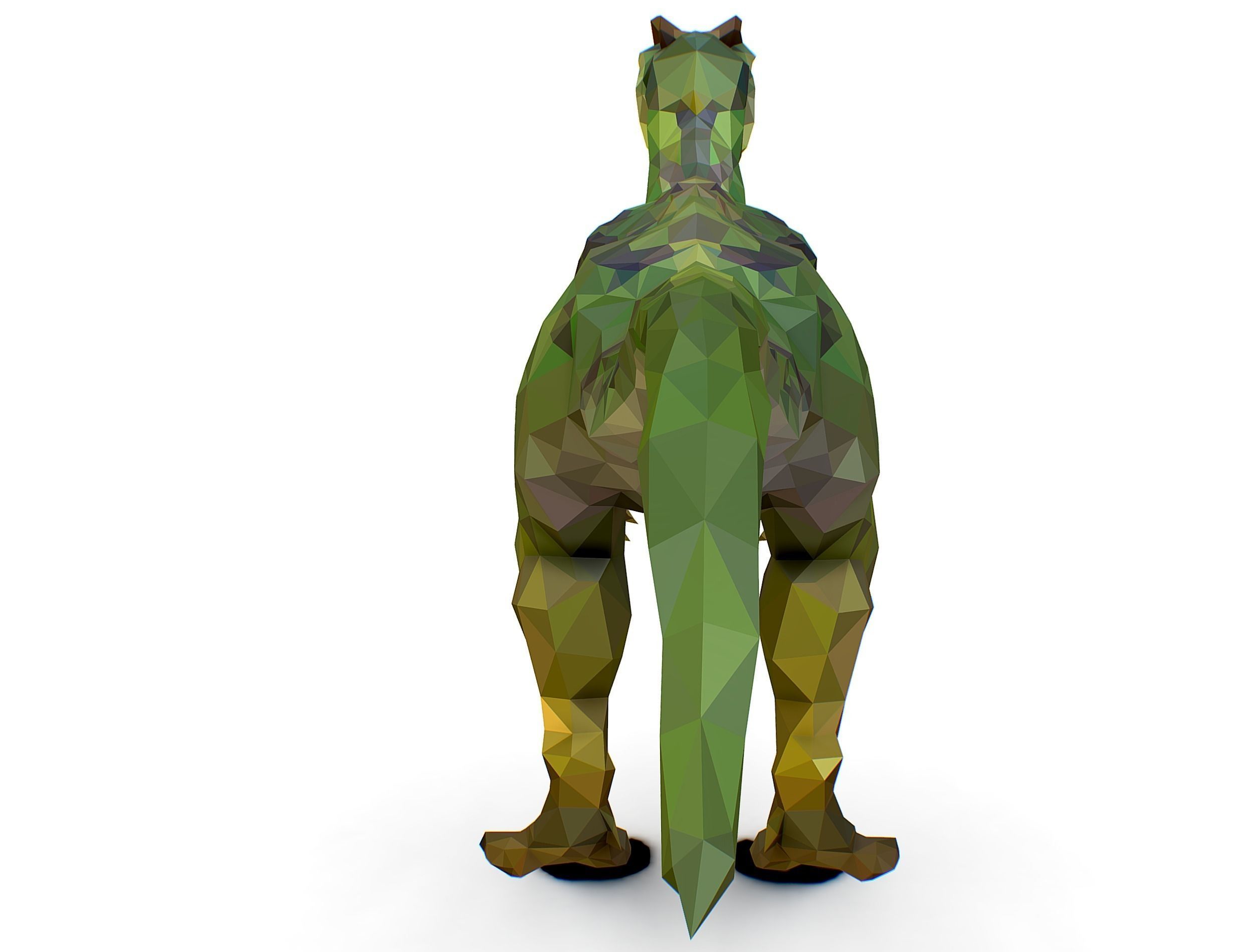 Dinosaur Dilo Green Lowpoly Art Style Animal Low-poly 3D model Low-poly 3D model_25