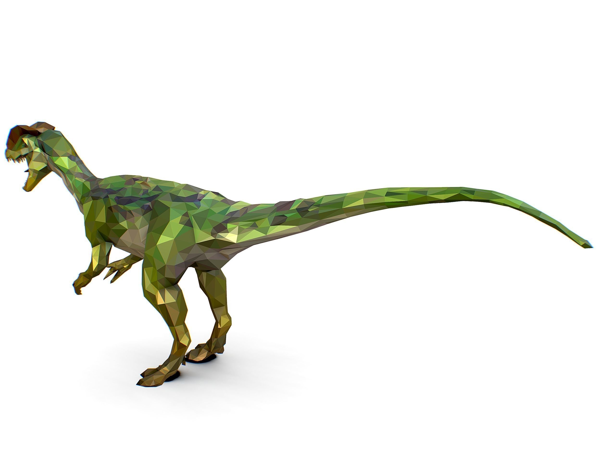 Dinosaur Dilo Green Lowpoly Art Style Animal Low-poly 3D model Low-poly 3D model_18