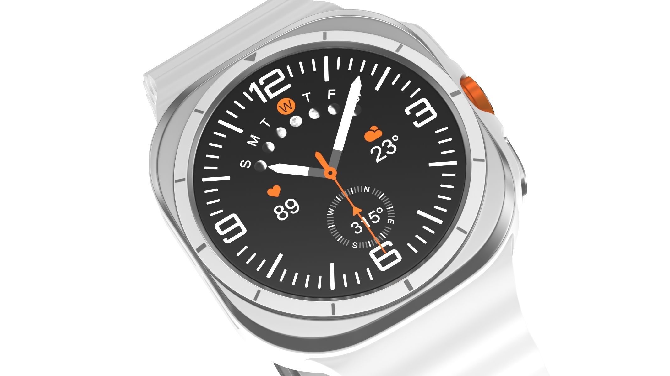 Samsung Galaxy Watch Ultra Titanium White 3D model_2