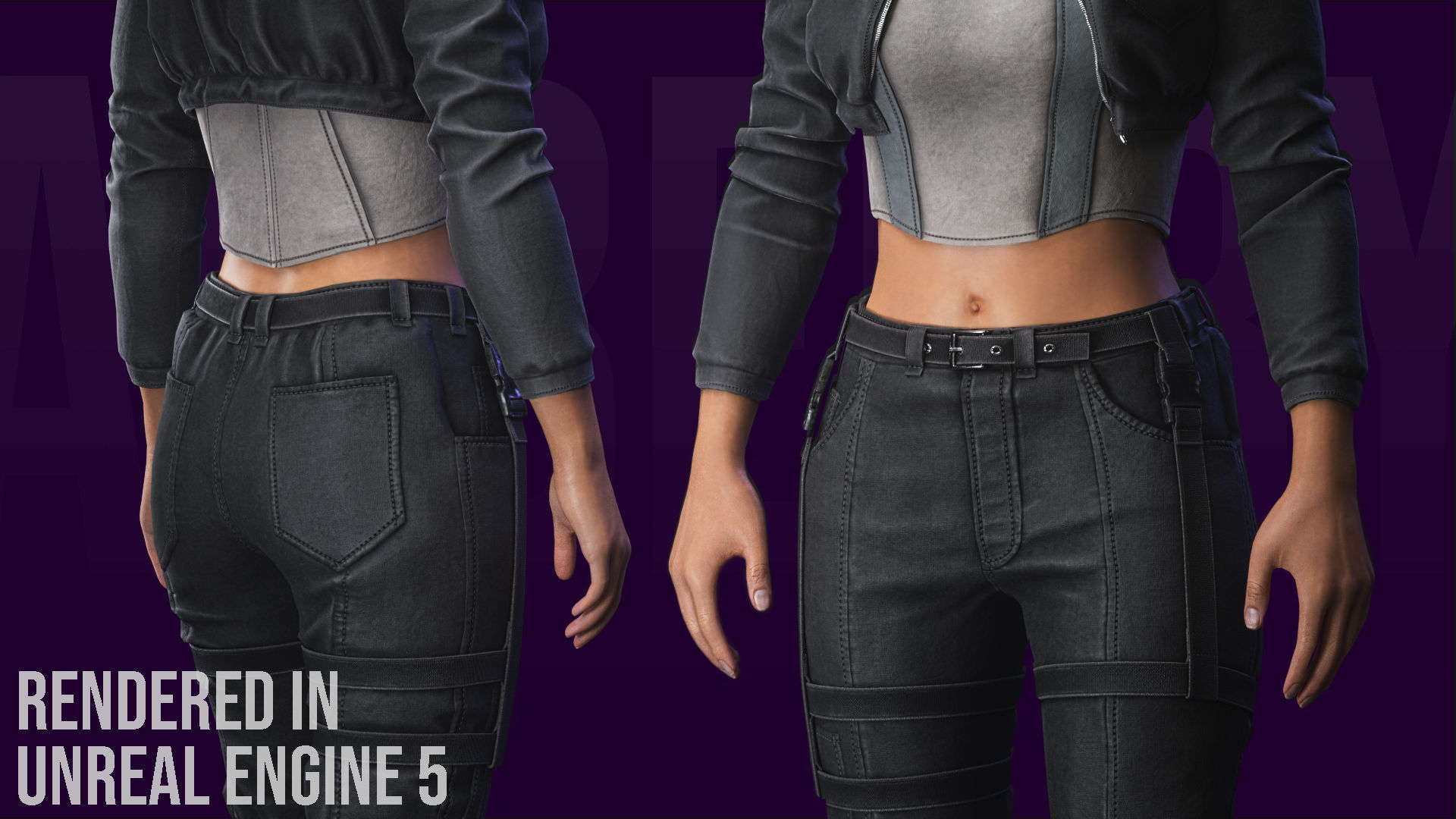 Modular Girl 01 Low-poly 3D model_10