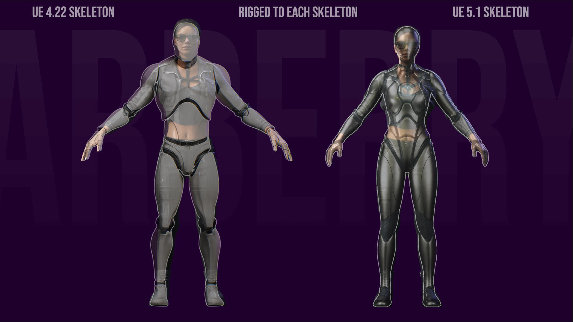 Modular Girl 01 Low-poly 3D model_14