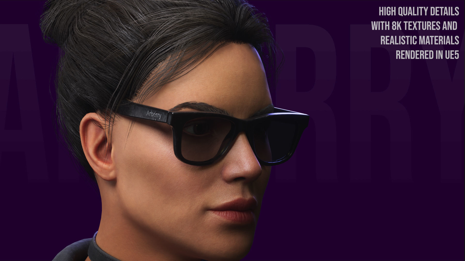 Modular Girl 01 Low-poly 3D model_8