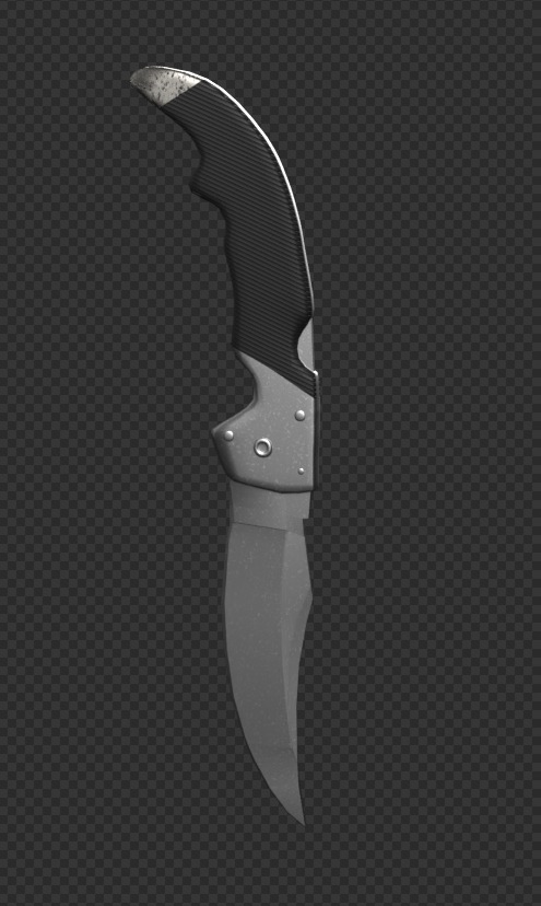 Falchion Knife CS2 Low-poly 3D model_4