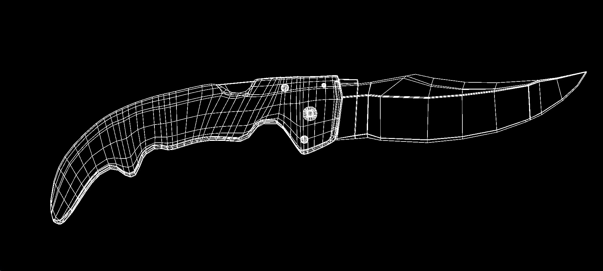 Falchion Knife CS2 Low-poly 3D model_2