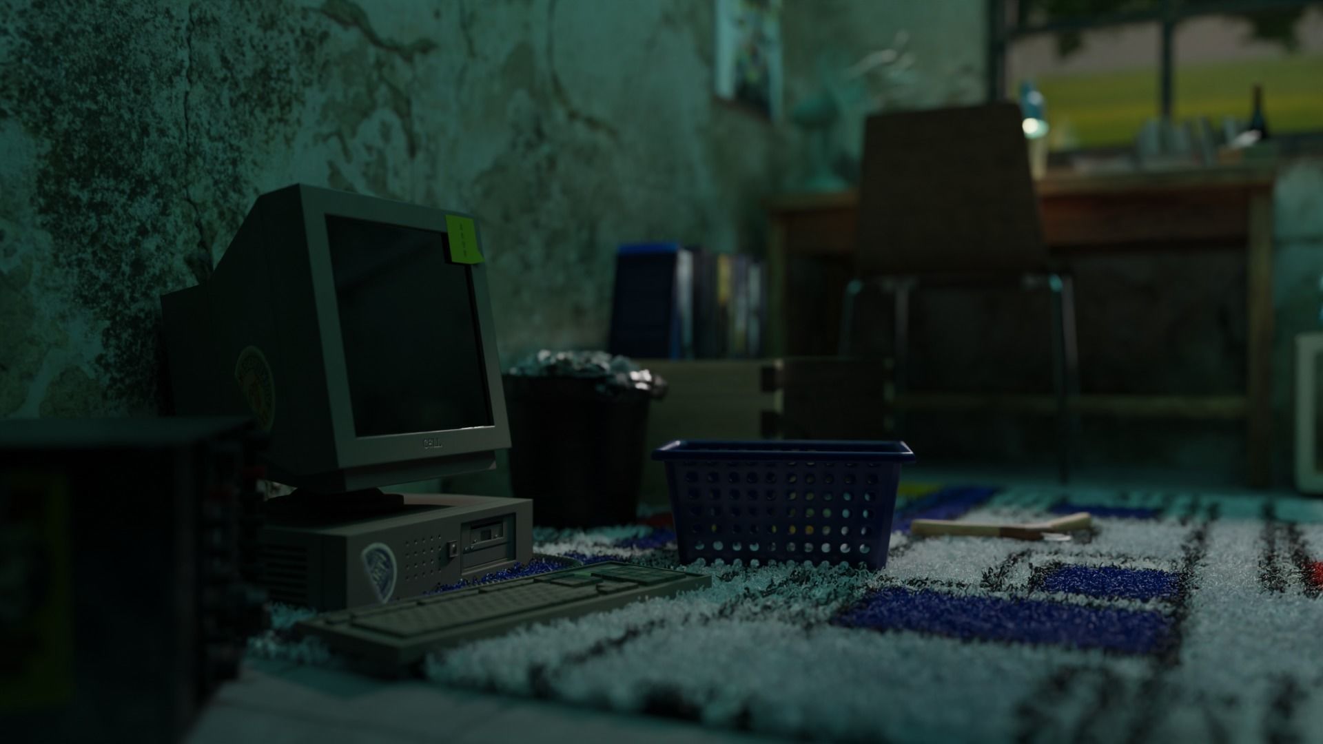 Messy Room 3D Interior Design Made With Blender 3D model_1