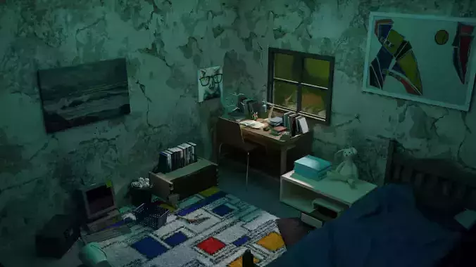 Messy Room 3D Interior Design Made With Blender