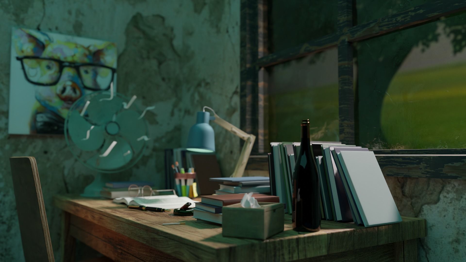 Messy Room 3D Interior Design Made With Blender 3D model_2