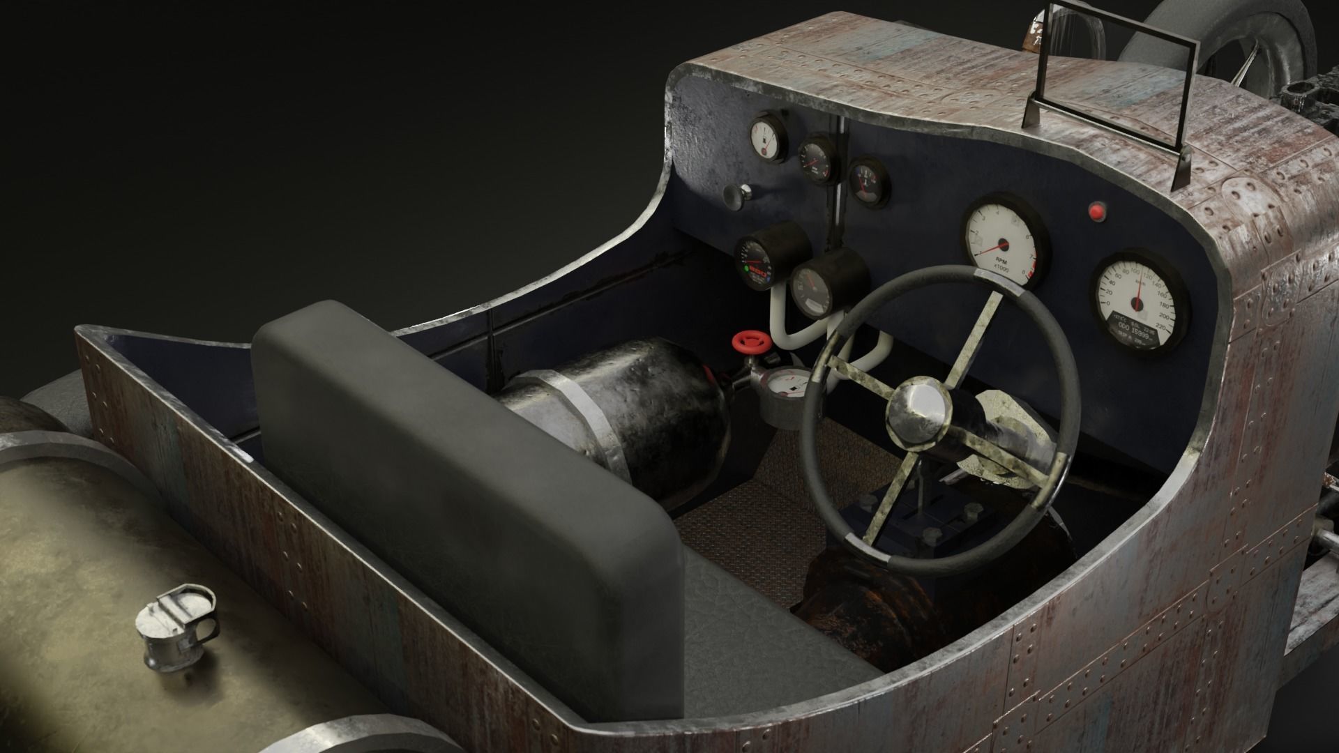 Old Vintage Racing Car 3D Model Made With Blender 3D model_3