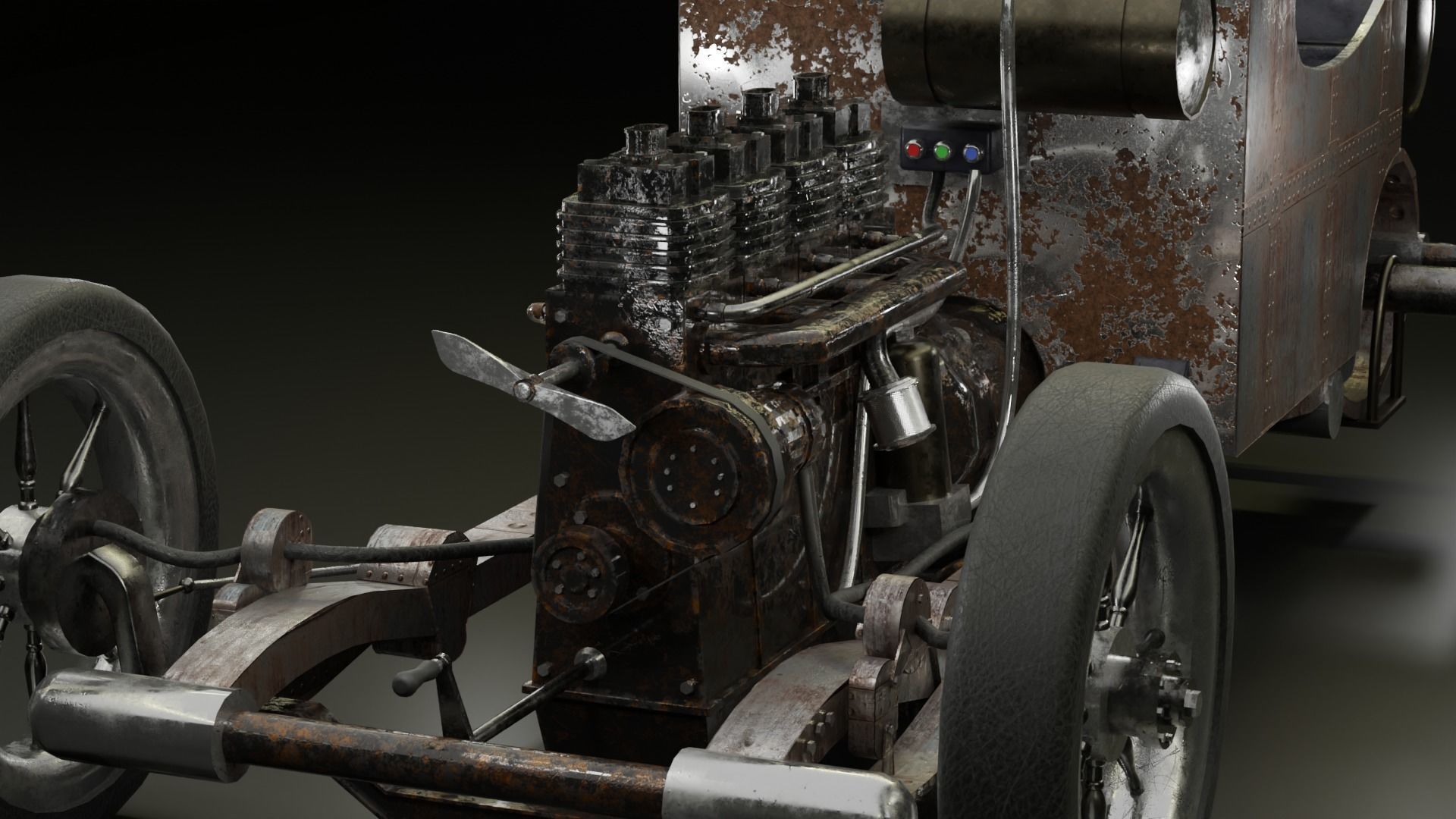 Old Vintage Racing Car 3D Model Made With Blender 3D model_1