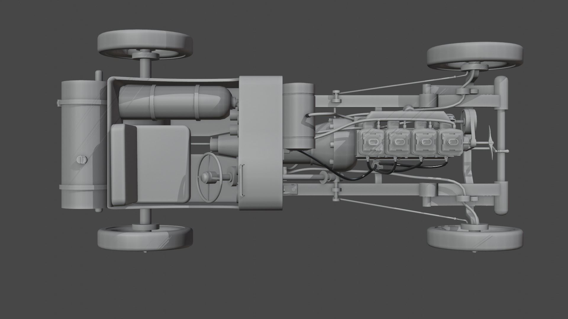 Old Vintage Racing Car 3D Model Made With Blender 3D model_4