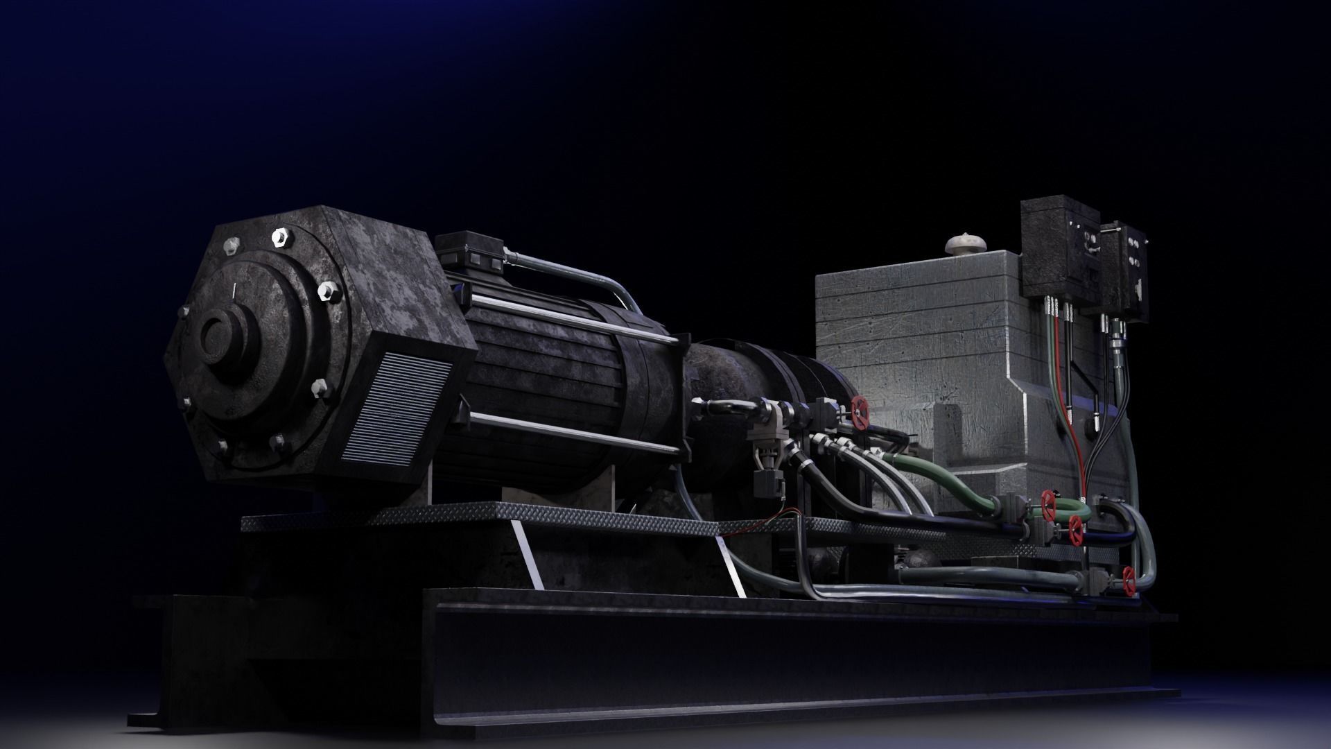 Old Rusted Machinery Device 3D model 3D model_3