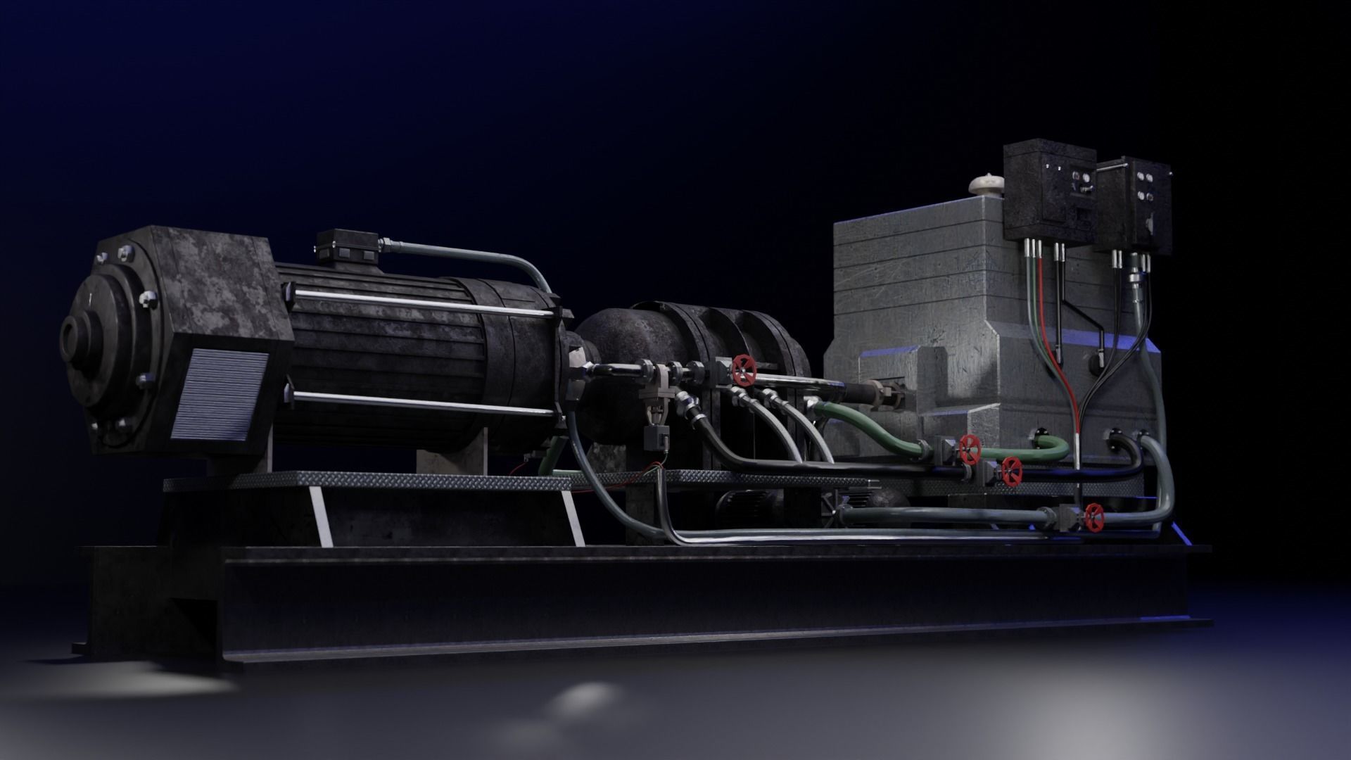 Old Rusted Machinery Device 3D model 3D model_1