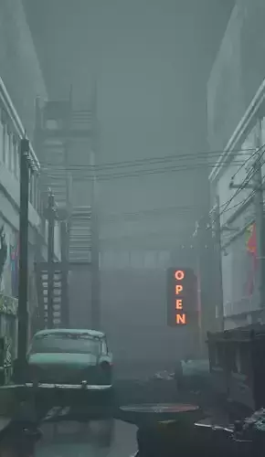 Old 3D Street Made With Blender