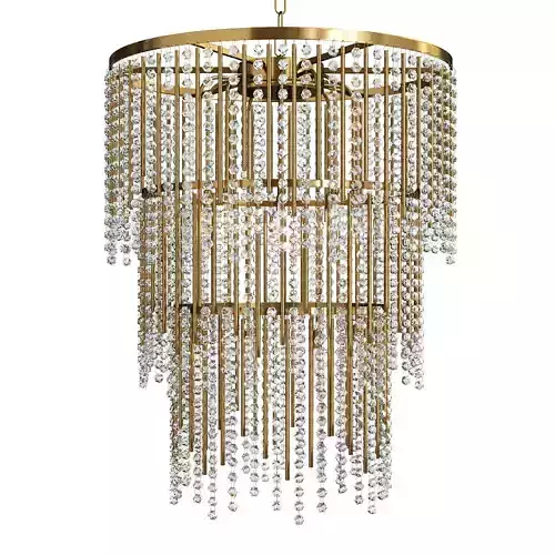Crystal Wind Chimes Bronze Chandelier Low-poly 3D model