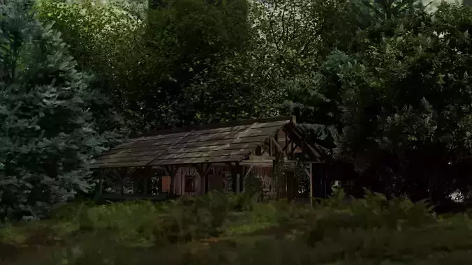 Cinematic Forest scene  model and rendered in blender