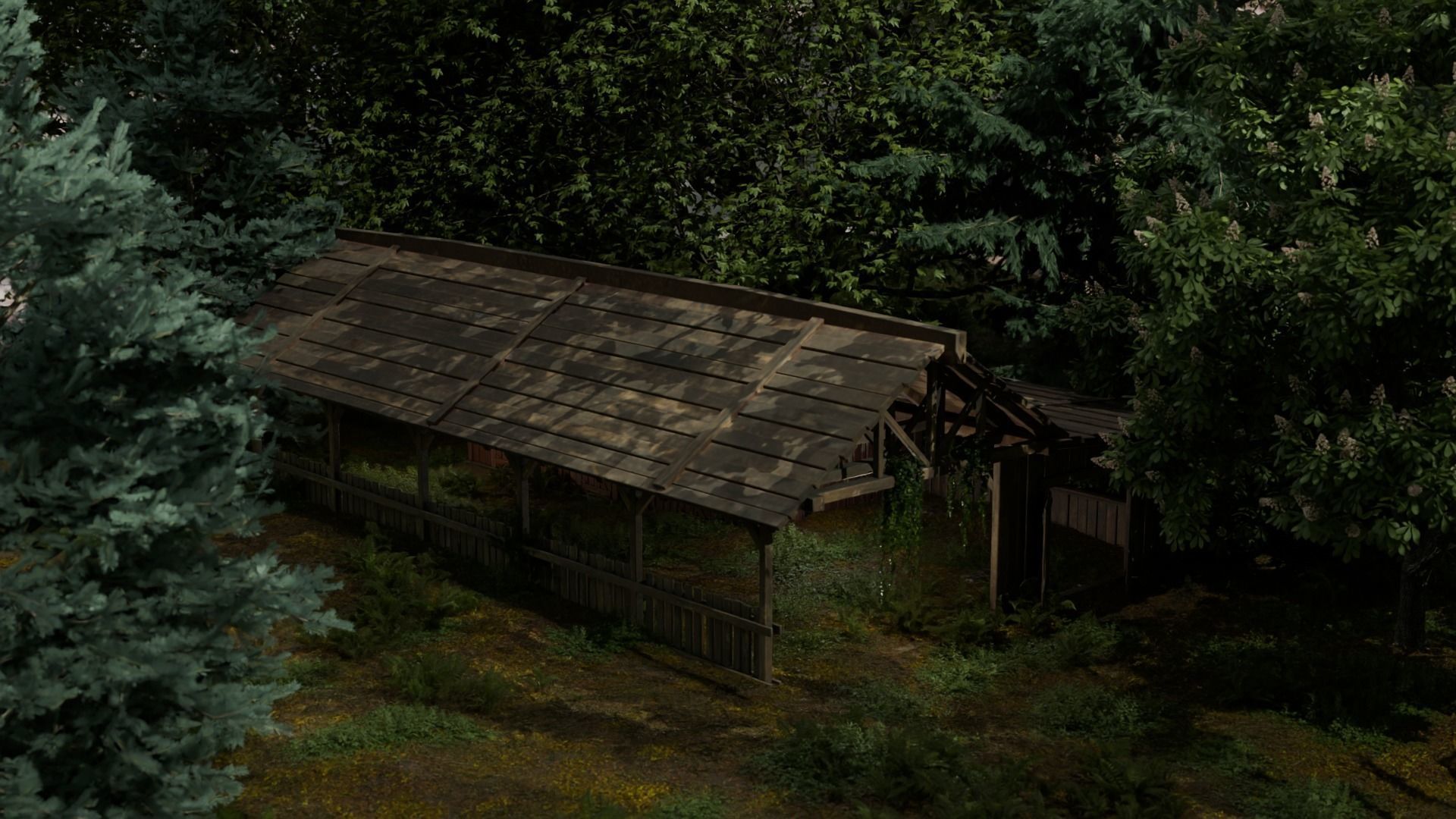 Cinematic Forest scene  model and rendered in blender 3D model_1