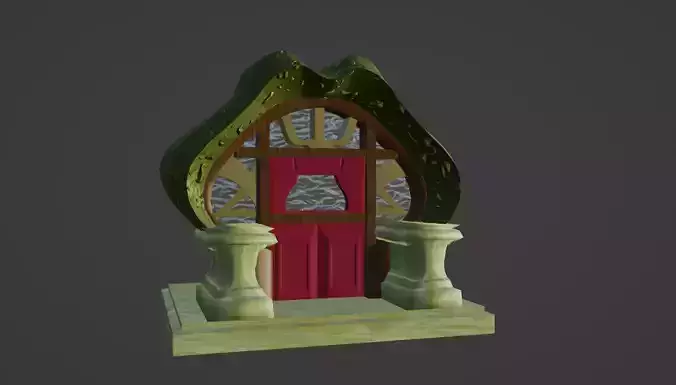 Blender Vintage Fantasy Ancient Door Church Art Nouveau